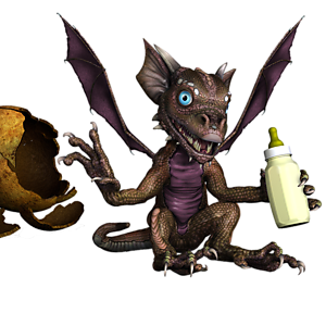 <b>Rhynnfantuei</b> ist ein männliches Drachenbaby. Mit der richtigen Pflege wird es schnell wachsen und stark genug zum Fliegen werden.