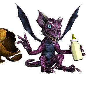 <b>Spyroline</b> ist ein weibliches Drachenbaby. Mit der richtigen Pflege wird es schnell wachsen und stark genug zum Fliegen werden.