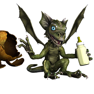 <b>Pango</b> ist ein männliches Drachenbaby. Mit der richtigen Pflege wird es schnell wachsen und stark genug zum Fliegen werden.