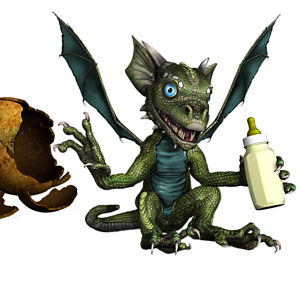 <b>Potandrachei</b> ist ein weibliches Drachenbaby. Mit der richtigen Pflege wird es schnell wachsen und stark genug zum Fliegen werden.