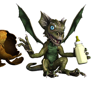<b>Dorn MA</b> ist ein weibliches Drachenbaby. Mit der richtigen Pflege wird es schnell wachsen und stark genug zum Fliegen werden.