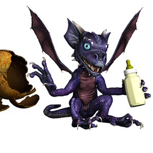 <b>Spyro</b> ist ein männliches Drachenbaby. Mit der richtigen Pflege wird es schnell wachsen und stark genug zum Fliegen werden.