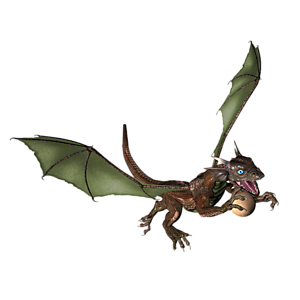 <b>Xenanikodei</b> ist ein Drachenkind. Nun ist der richtige Moment, dem Kleinen Fliegen, Feuerspucken usw. beizubringen.