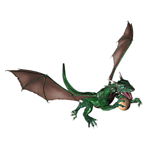 <b>Wyvern</b> ist ein Drachenkind. Nun ist der richtige Moment, dem Kleinen Fliegen, Feuerspucken usw. beizubringen.