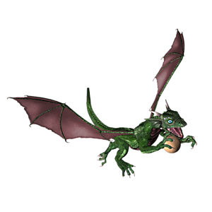 <b>Smile</b> ist ein Drachenkind. Nun ist der richtige Moment, dem Kleinen Fliegen, Feuerspucken usw. beizubringen.