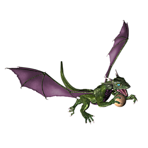 <b>Driana</b> ist ein Drachenkind. Nun ist der richtige Moment, dem Kleinen Fliegen, Feuerspucken usw. beizubringen.